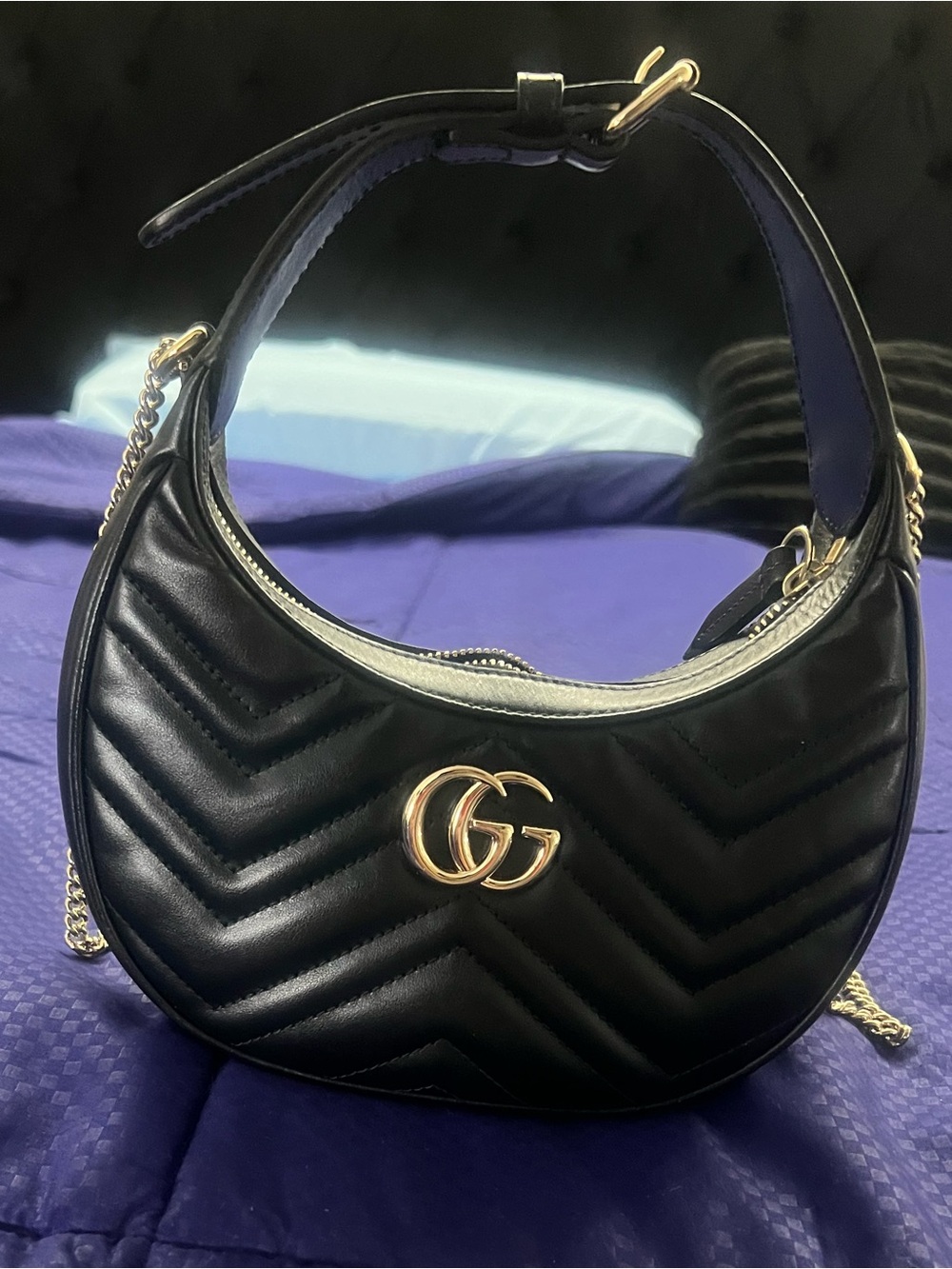 Gucci GG Marmont Half-Moon Mini Shoulder Bag